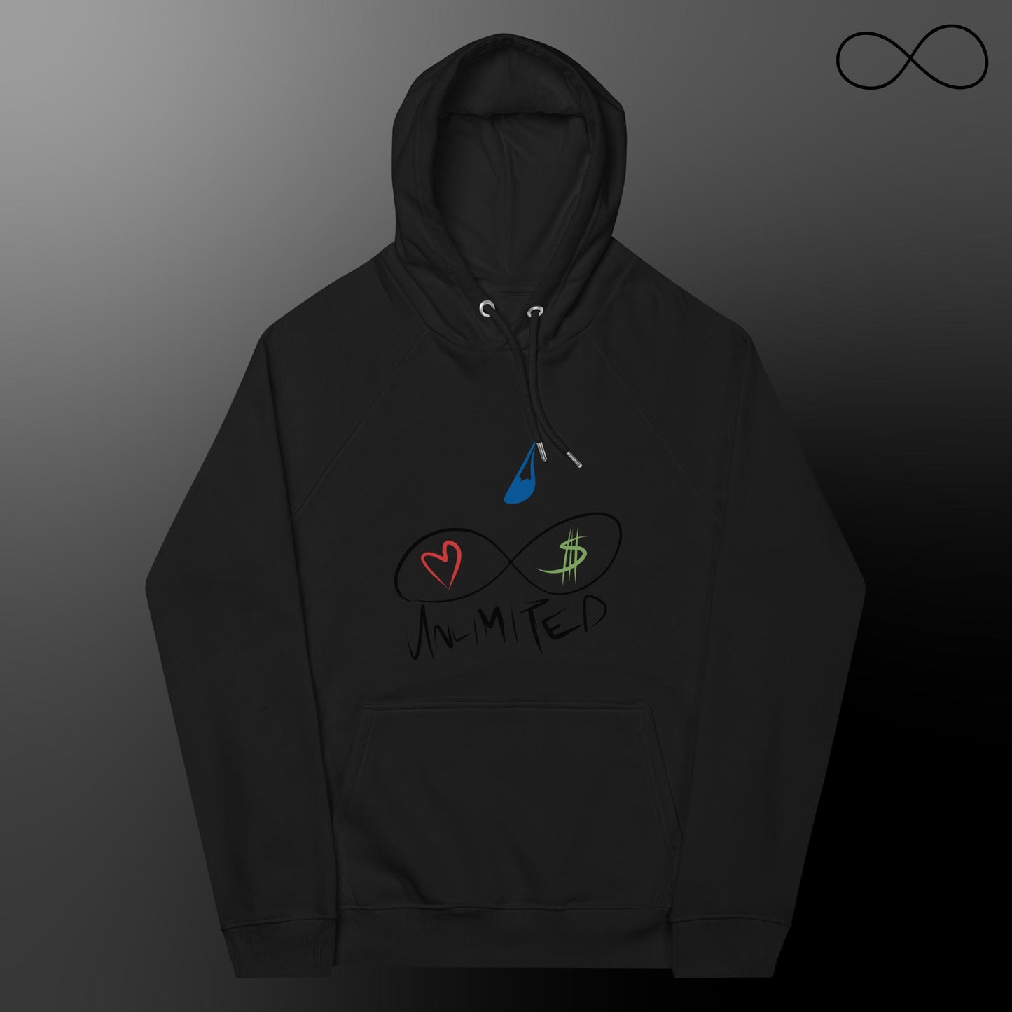 Multiple Fonts Unisex Eco Raglan Hoodie
