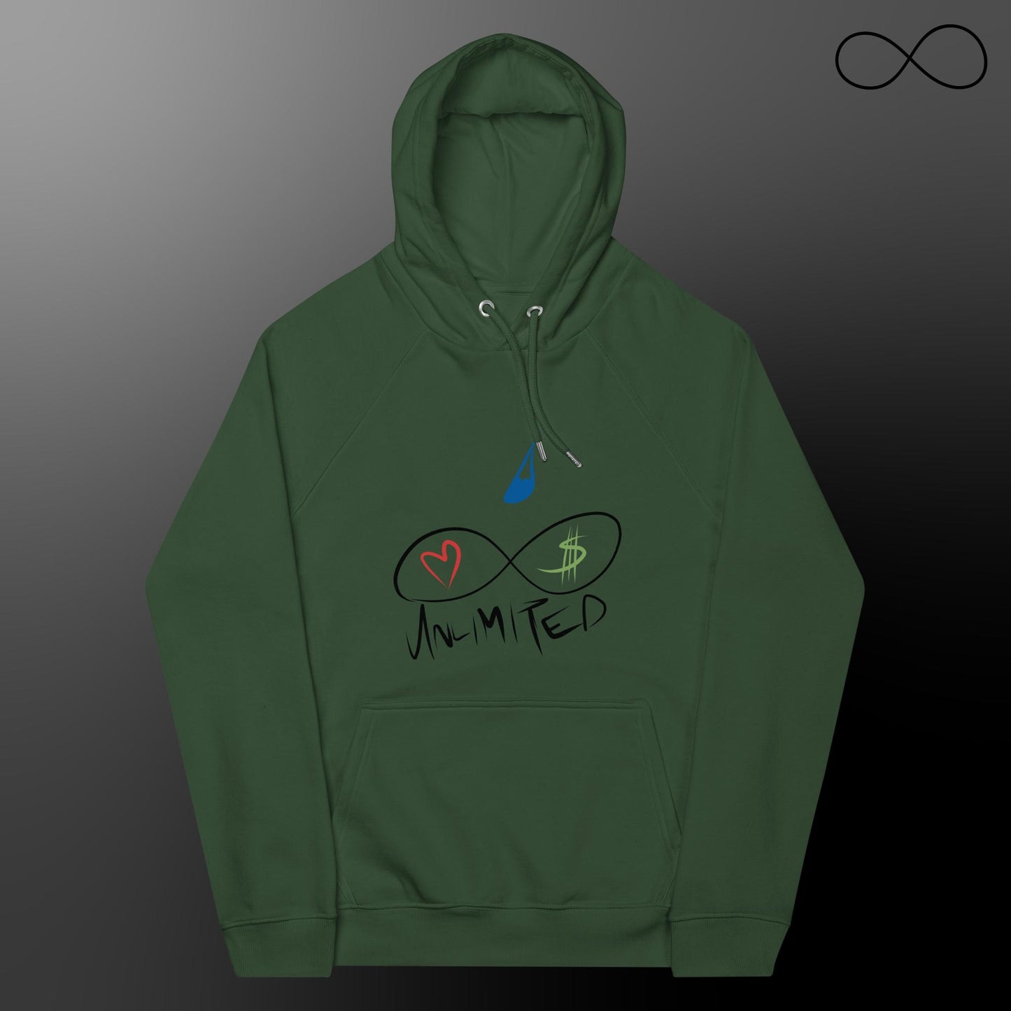 Multiple Fonts Unisex Eco Raglan Hoodie