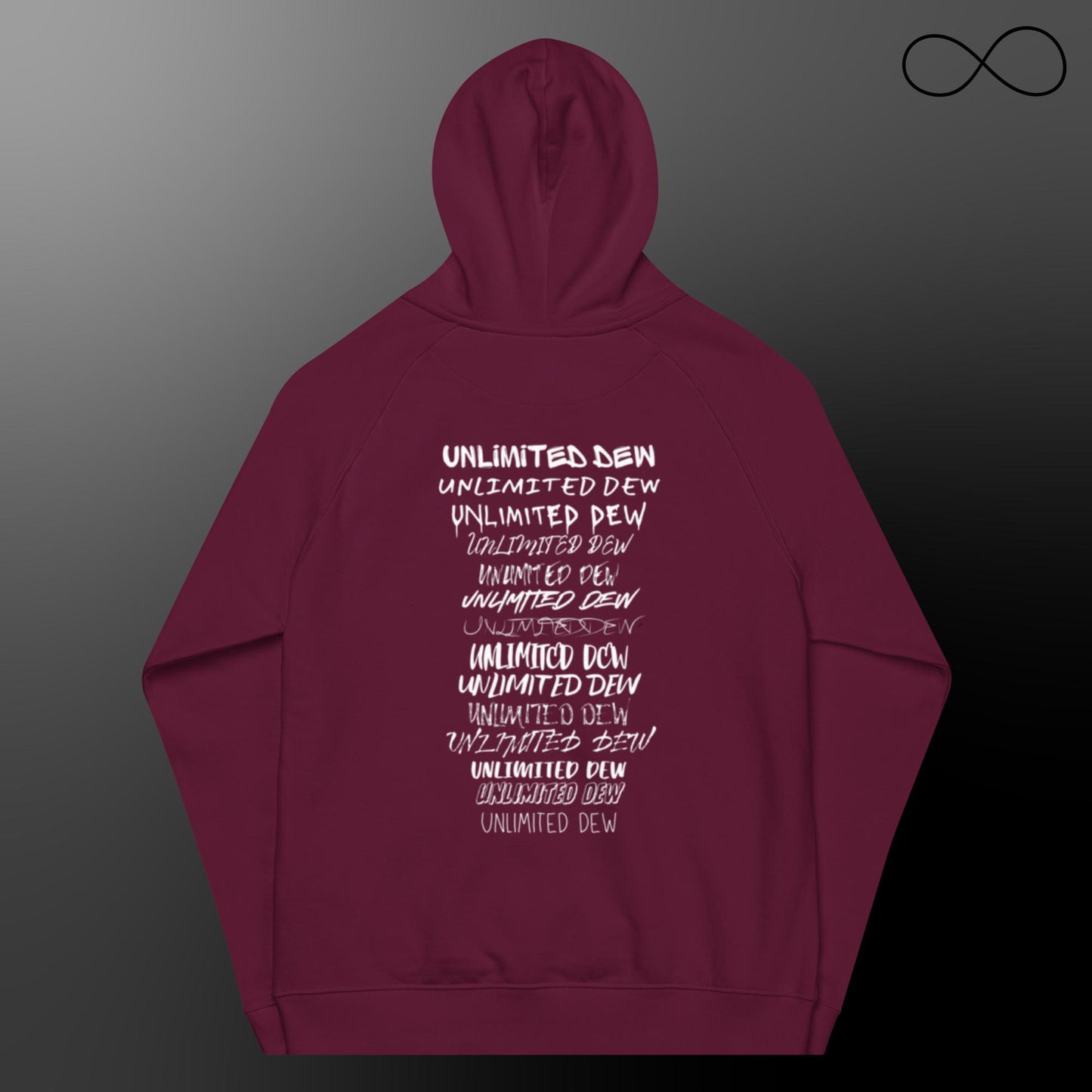 Multiple Fonts Unisex Eco Raglan Hoodie