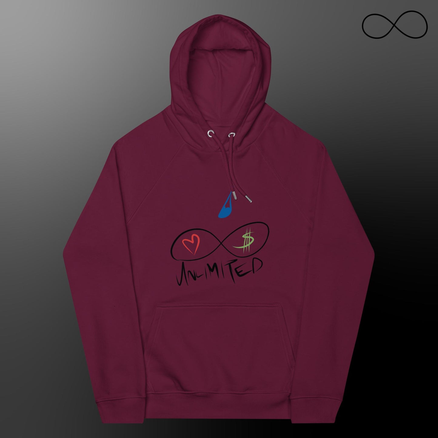 Multiple Fonts Unisex Eco Raglan Hoodie