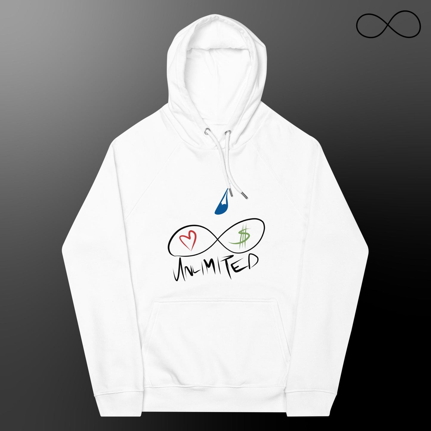 Multiple Fonts Unisex Eco Raglan Hoodie