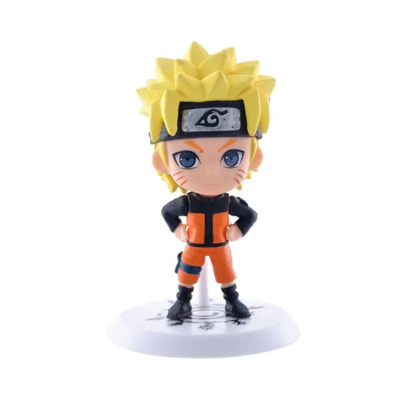 6pcs/set Naruto Anime Figure Shippuden Action Figure Q Version Hatake Kakashi Model 7CM PVC Uzumaki Naruto Statue Toys Doll Gift