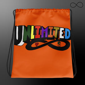 Un 1 Orange Drawstring bag