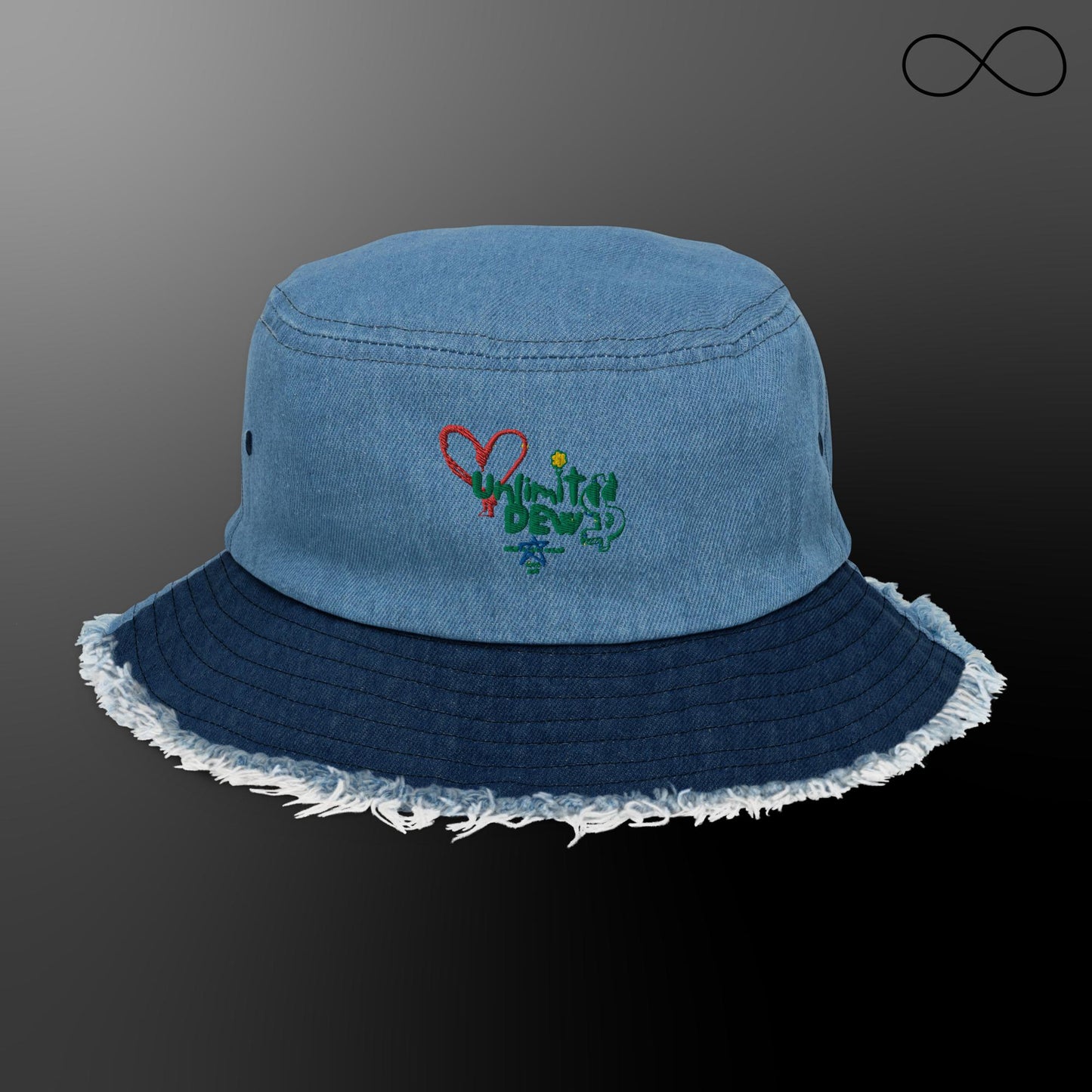 UNL Dew 4 Distressed Denim Bucket Hat