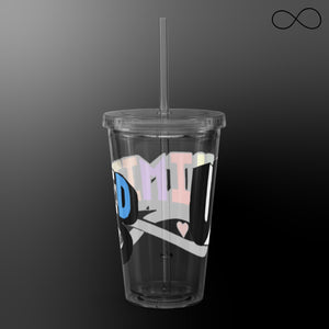 un 1 Clear plastic tumbler