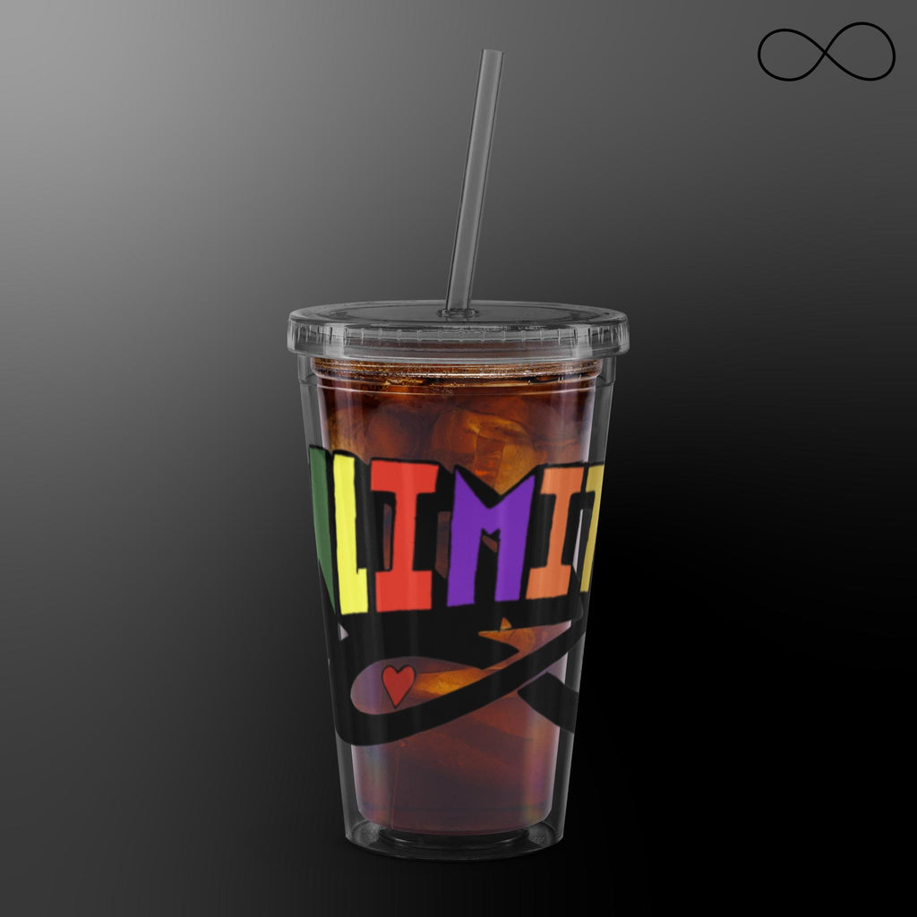 un 1 Clear plastic tumbler