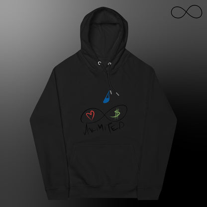 Multiple Fonts Unisex Eco Raglan Hoodie
