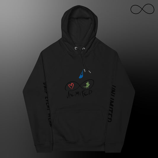 Multiple Font Unisex Eco Raglan Hoodie
