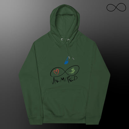 Multiple Fonts Unisex Eco Raglan Hoodie