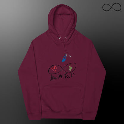 Multiple Fonts Unisex Eco Raglan Hoodie