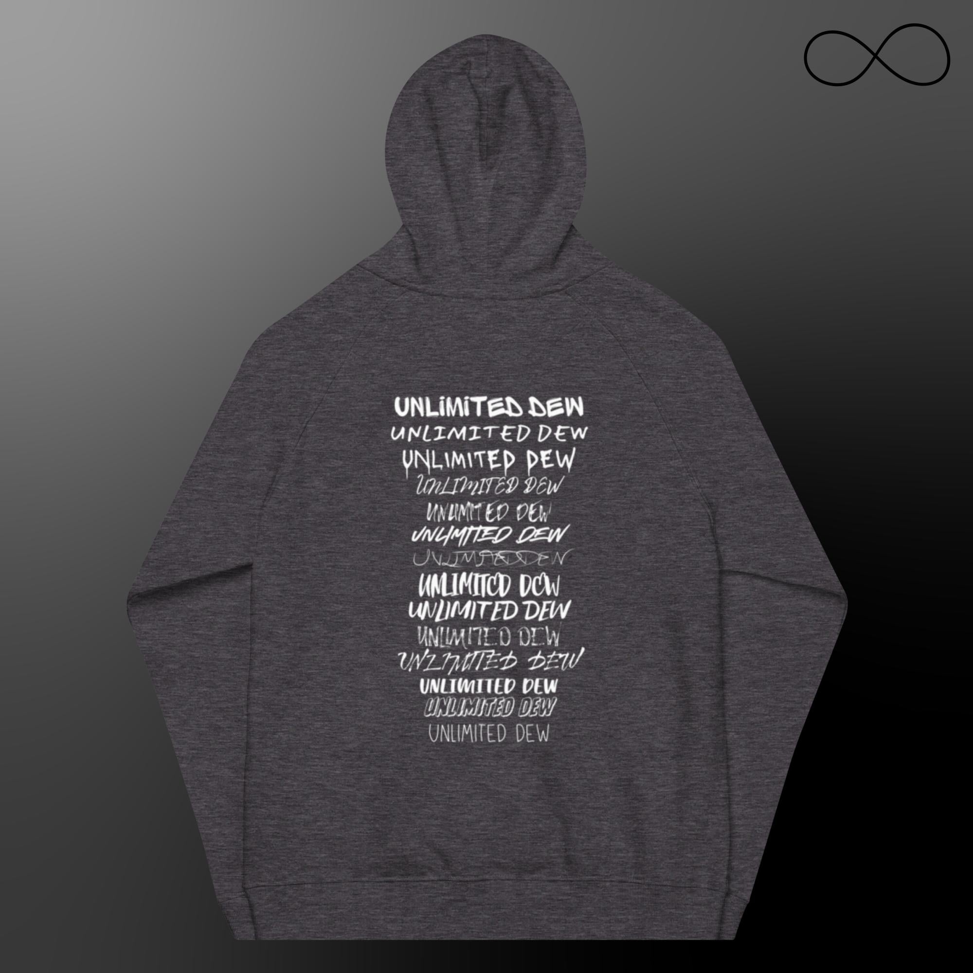 multiple fonts Unisex eco raglan hoodie