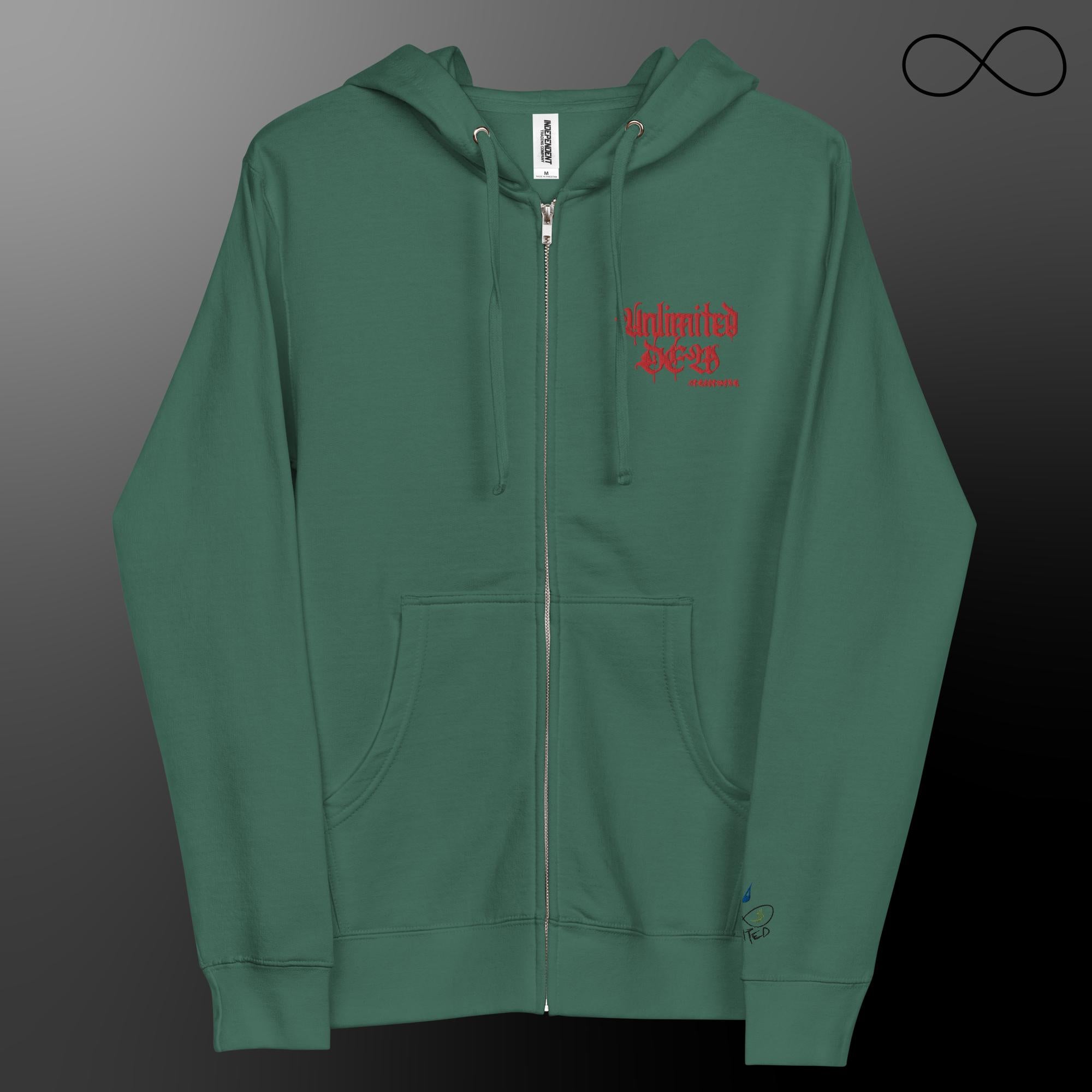 UNL DEW 7 Unisex fleece zip up hoodie