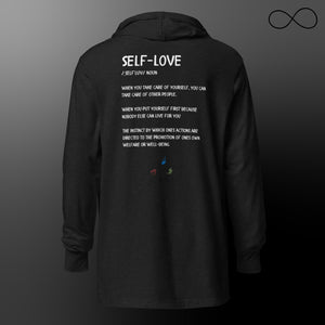 SELF LOVE Hooded long-sleeve tee