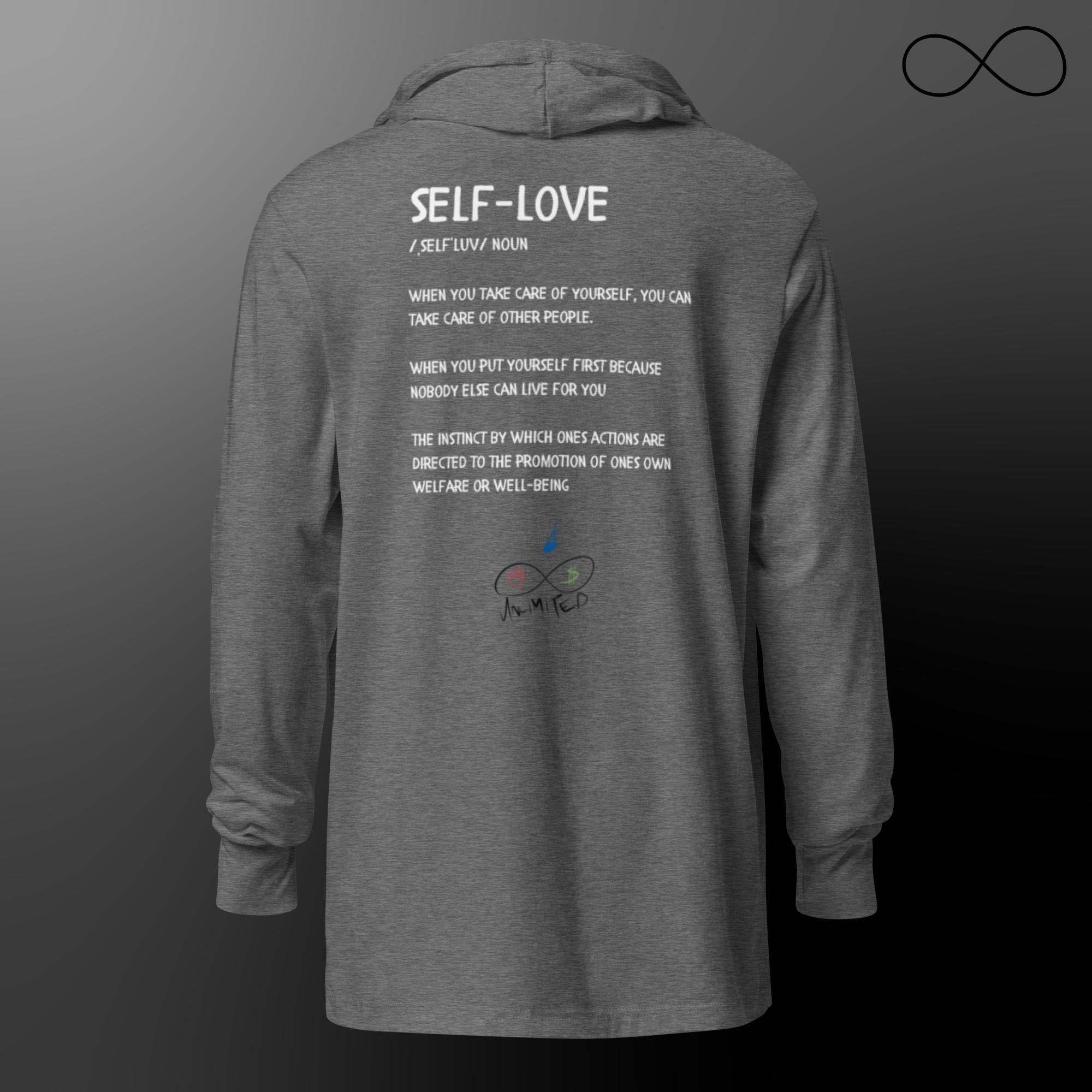 SELF LOVE Hooded long-sleeve tee