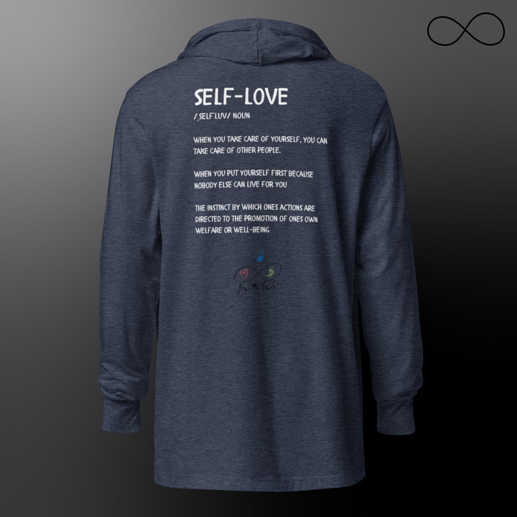 SELF LOVE Hooded long-sleeve tee