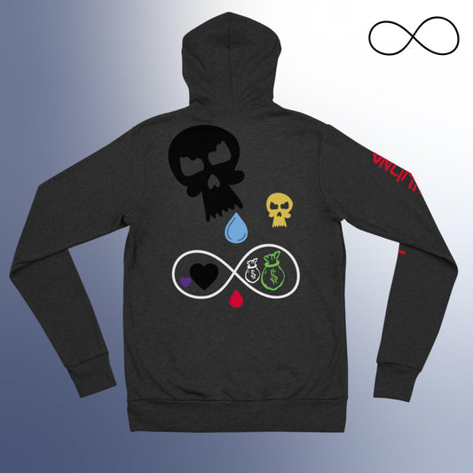 Sudadera con capucha y cremallera unisex 'GRIMUN'