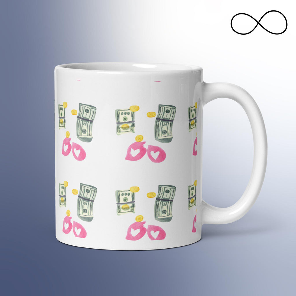 UD MONEY LUV White glossy mug