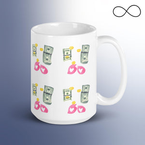 UD MONEY LUV White glossy mug