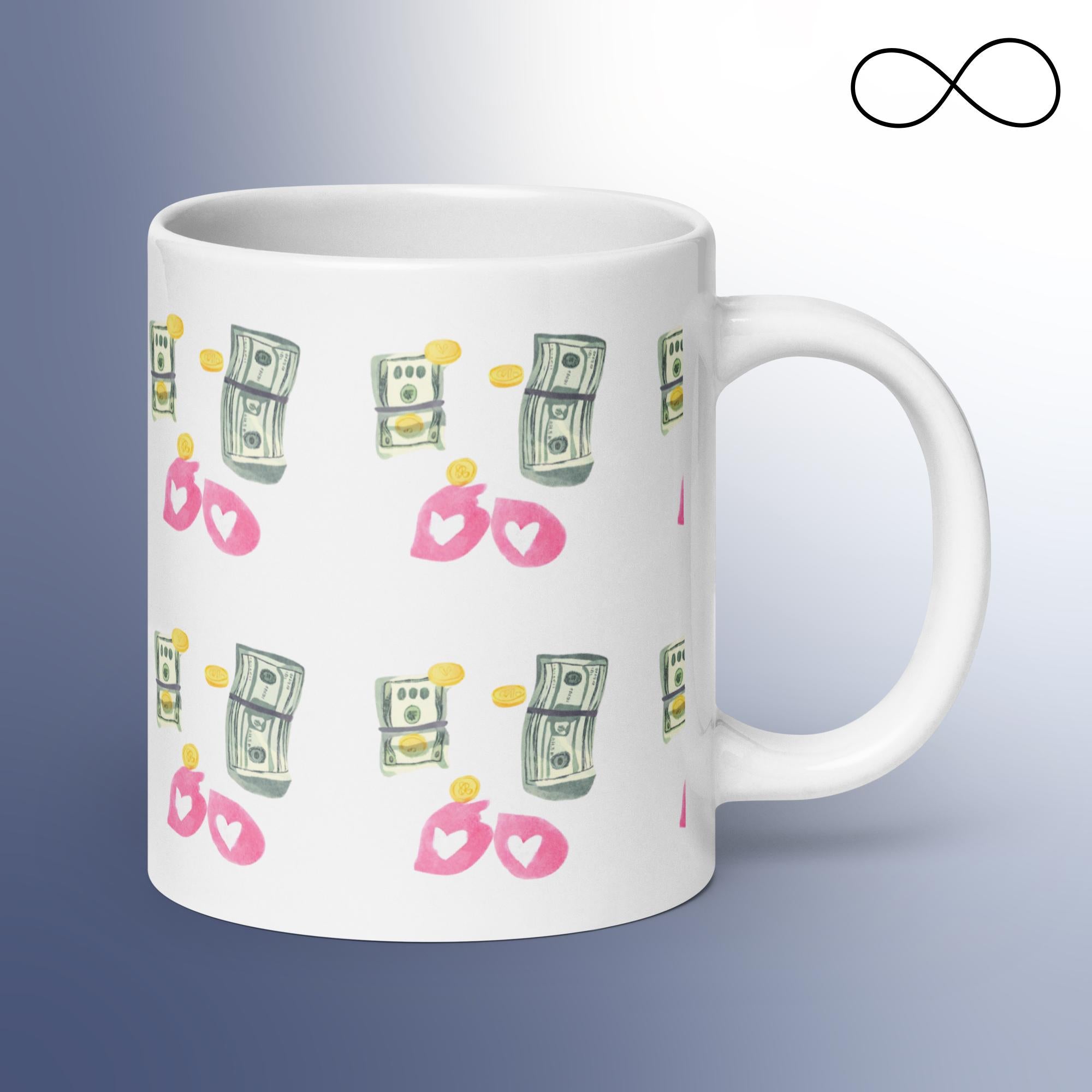 UD MONEY LUV White glossy mug