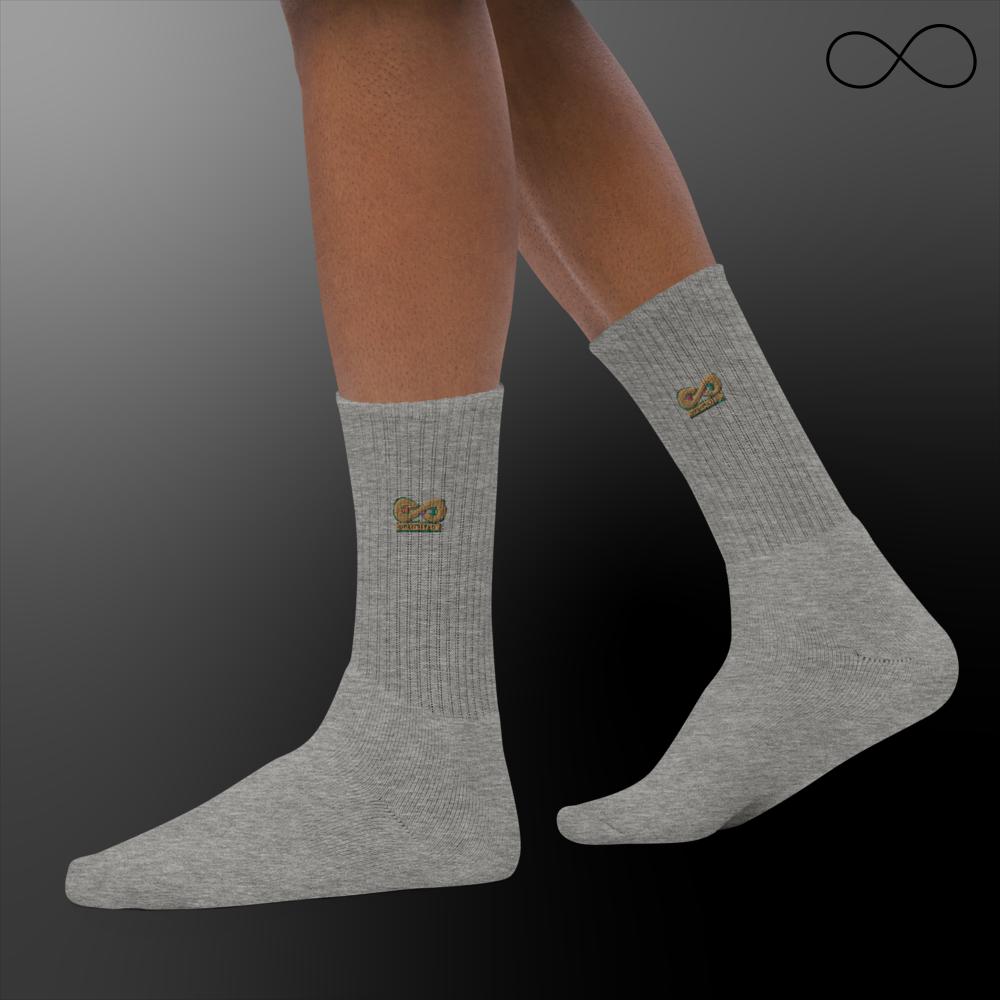 u d. Embroidered socks