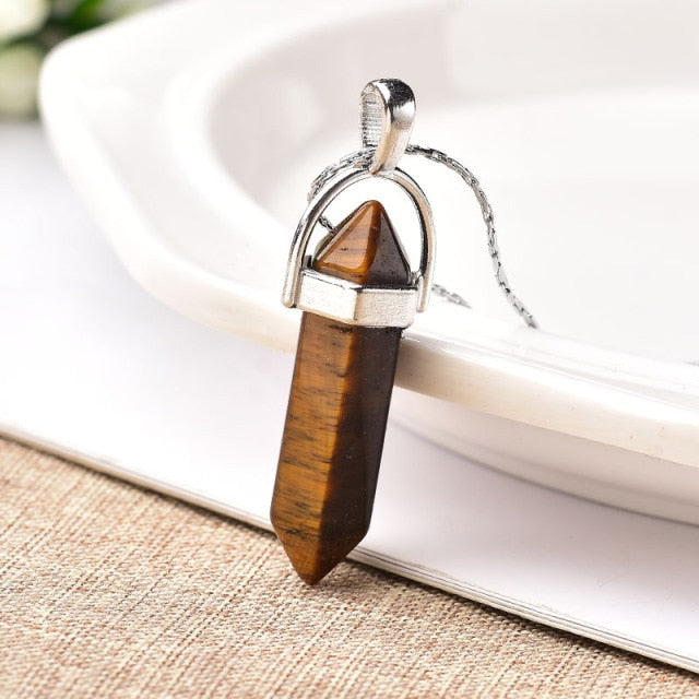 1PC Natural Crystal Point Pendant