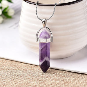 1PC Natural Crystal Point Pendant