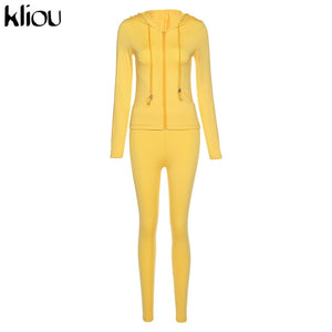 Long sleeve hooded zipper tracksuit