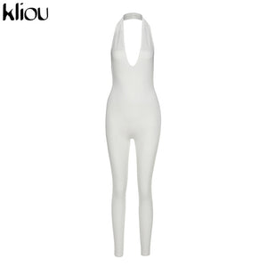 V-neck bandage sleeveless jumpsuit