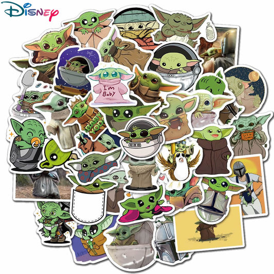 Pegatinas de Baby Yoda de Star Wars de Anime Disney