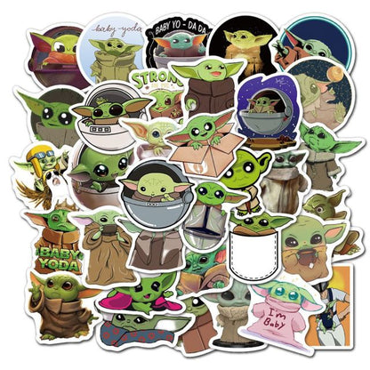 Pegatinas de Baby Yoda de Star Wars de Anime Disney
