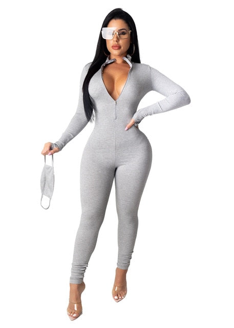 Casual Women Ribbed Jumpsuits